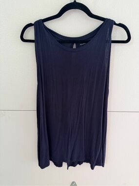 Halogen Navy Sleeveless Scoop Neck Tank Top